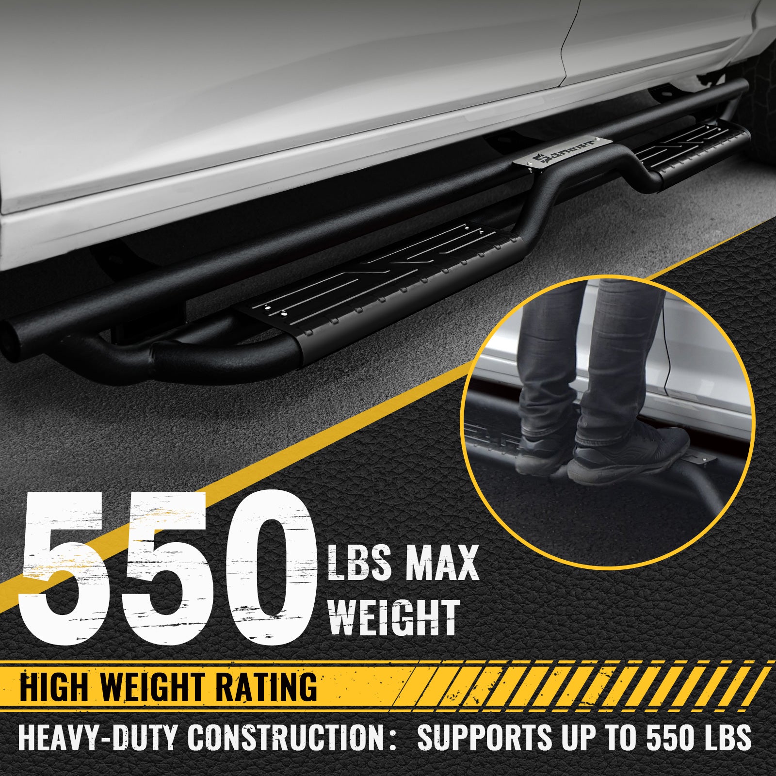 sanooer Running Boards Supports up to 550 LBS