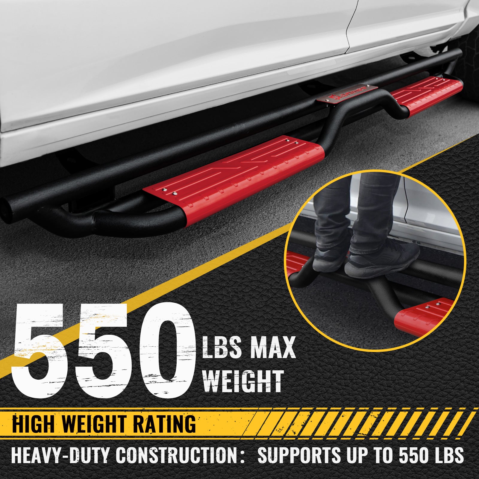 sanooer Running Boards Supports up to 550 LBS