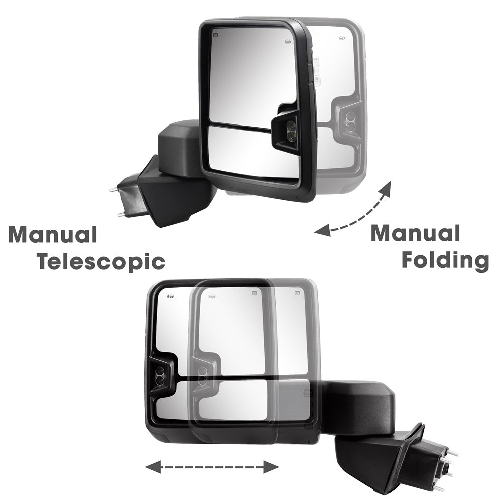 Sanooer-Arrow-Light-Towing-Mirror-for-Chevy-Silverado-1500-for-2019-2023-manual-telescopic-folding