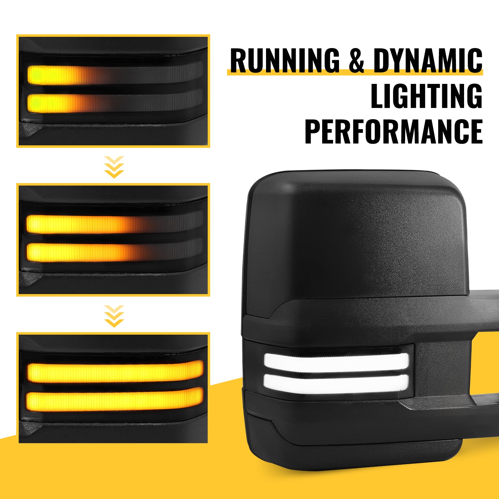 Sanooer Towing Mirror Running & Dynamic Lighting