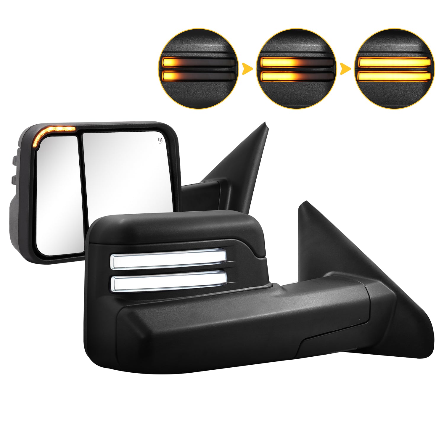 Sanooer 2002-2009 Ram 1500 2500 3500 black Switchback Towing Mirror