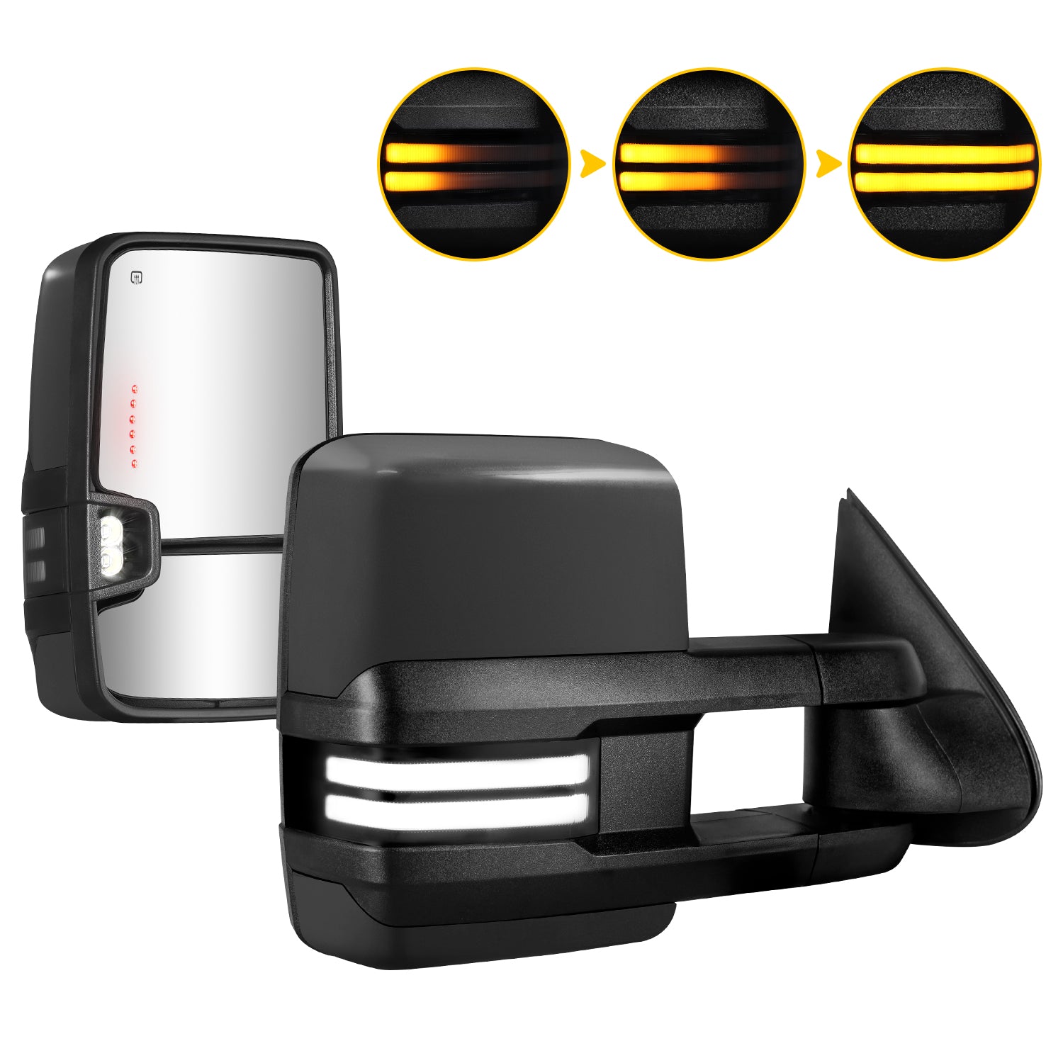 Sanooer 2003-2007 Chevy GMC Metal Iridium Painted Switchback Towing Mirror