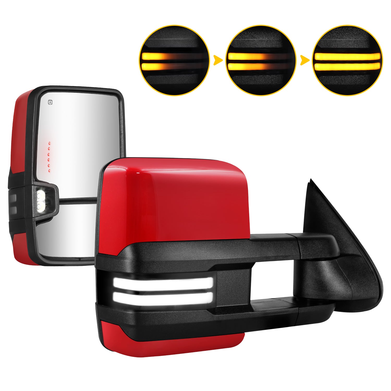 Sanooer 2003-2007 Chevy GMC Paint Red Switchback Towing Mirror