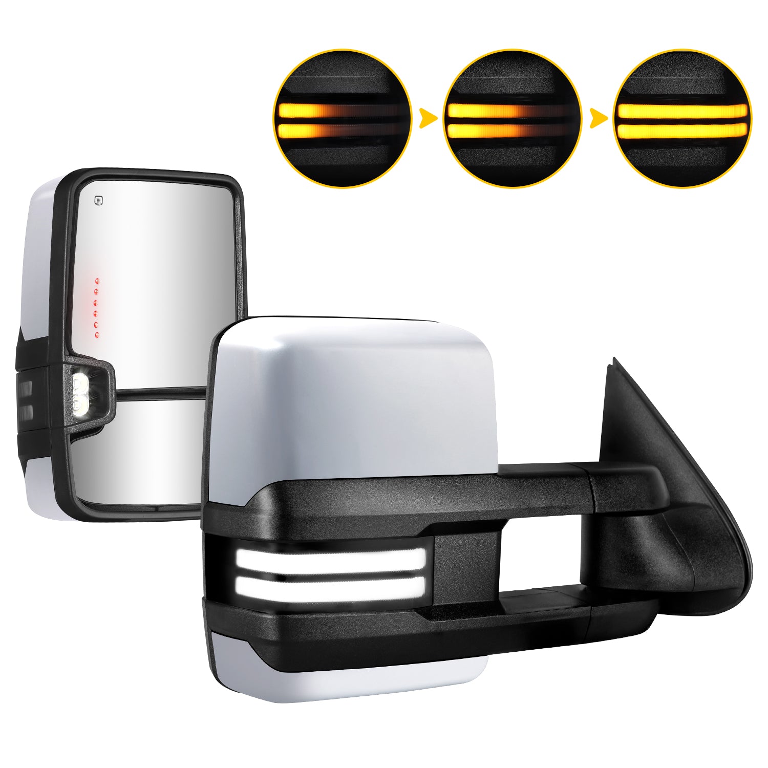 Sanooer 2003 2007 Chevy GMC Paint Silver Switchback Towing Mirror