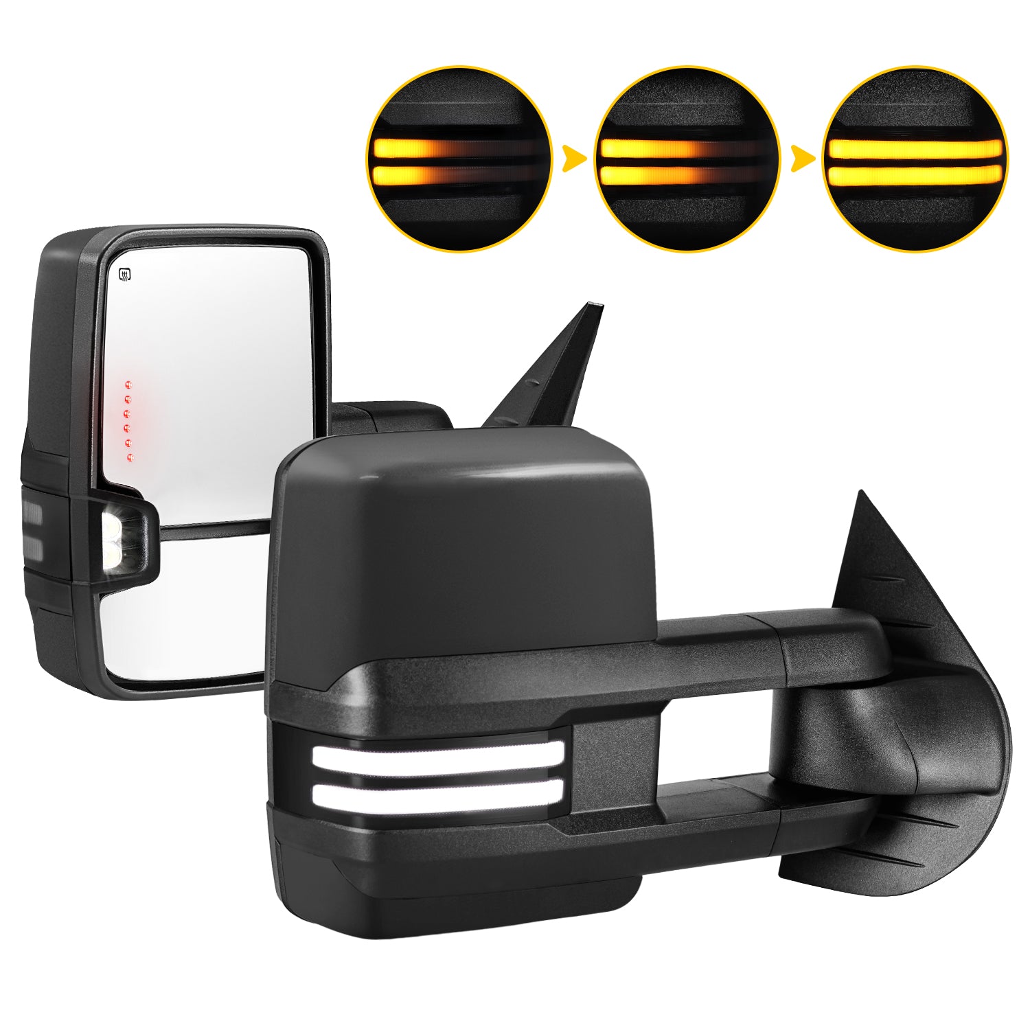 Sanooer 2007-2013 Chevy GMC Metal Iridium Painted Switchback Towing Mirror