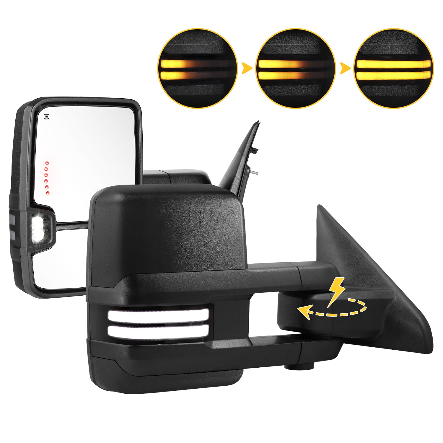 Sanooer 2009-2018 Dodge Ram 1500 2500 3500 Power Folding Towing Mirror