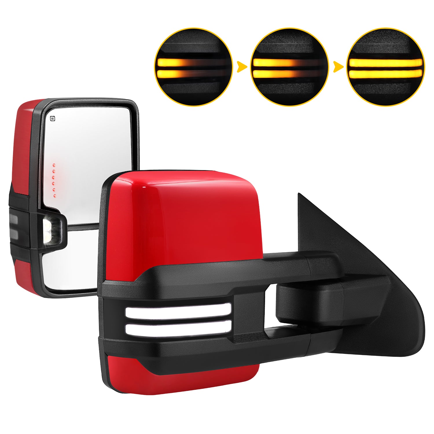 Sanooer 2014-2019 CHEVY Silverado Paint Red Switchback Towing Mirror