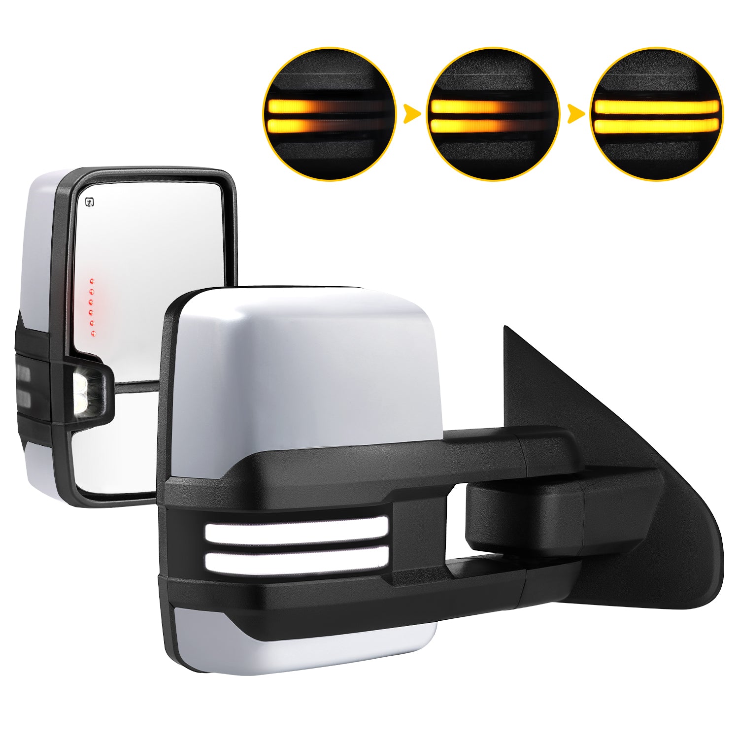 Sanooer 2014-2019 CHEVY Silverado Paint Silver Switchback Towing Mirror