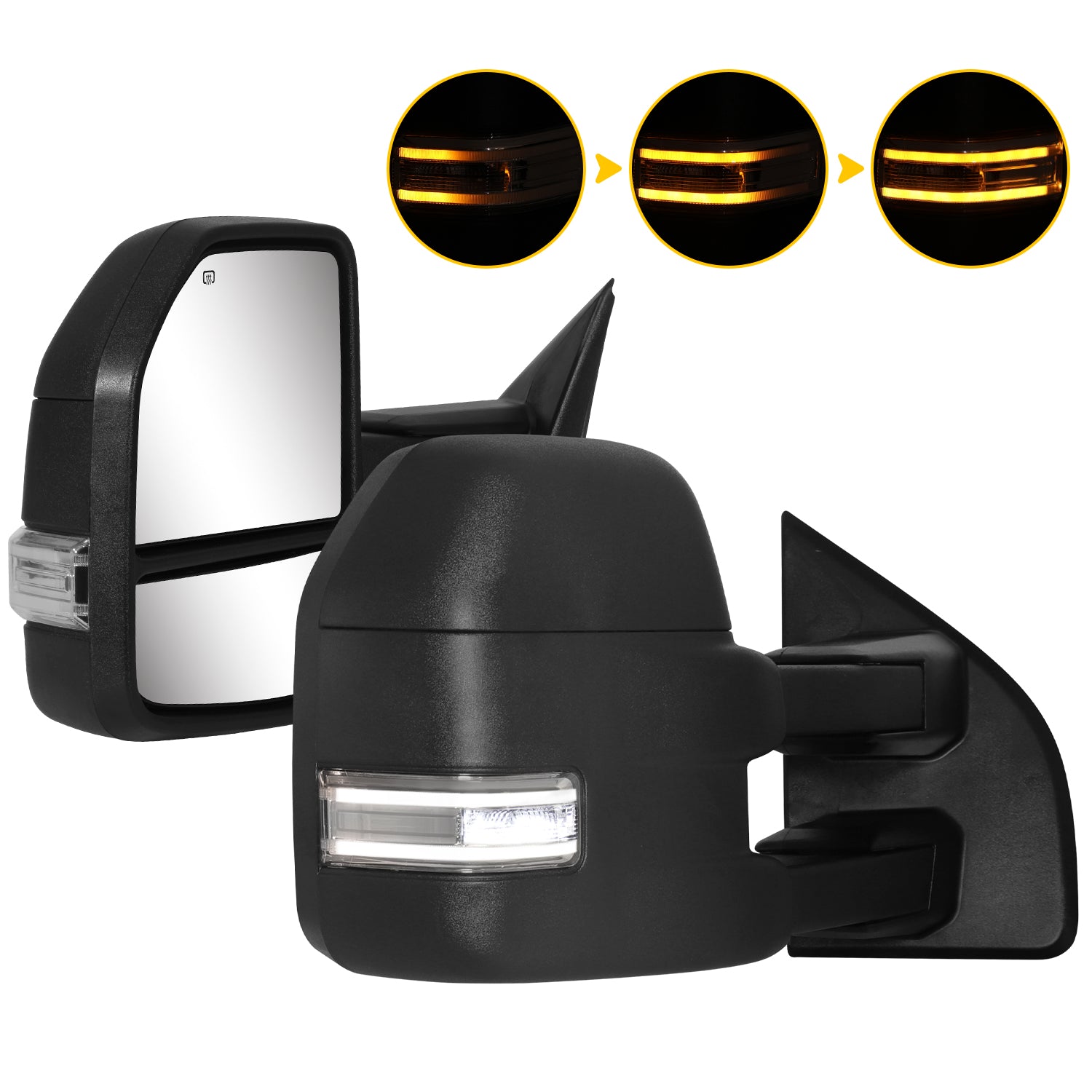 Sanooer 2015-2020 F150 Ford Towing Mirror Texture Black