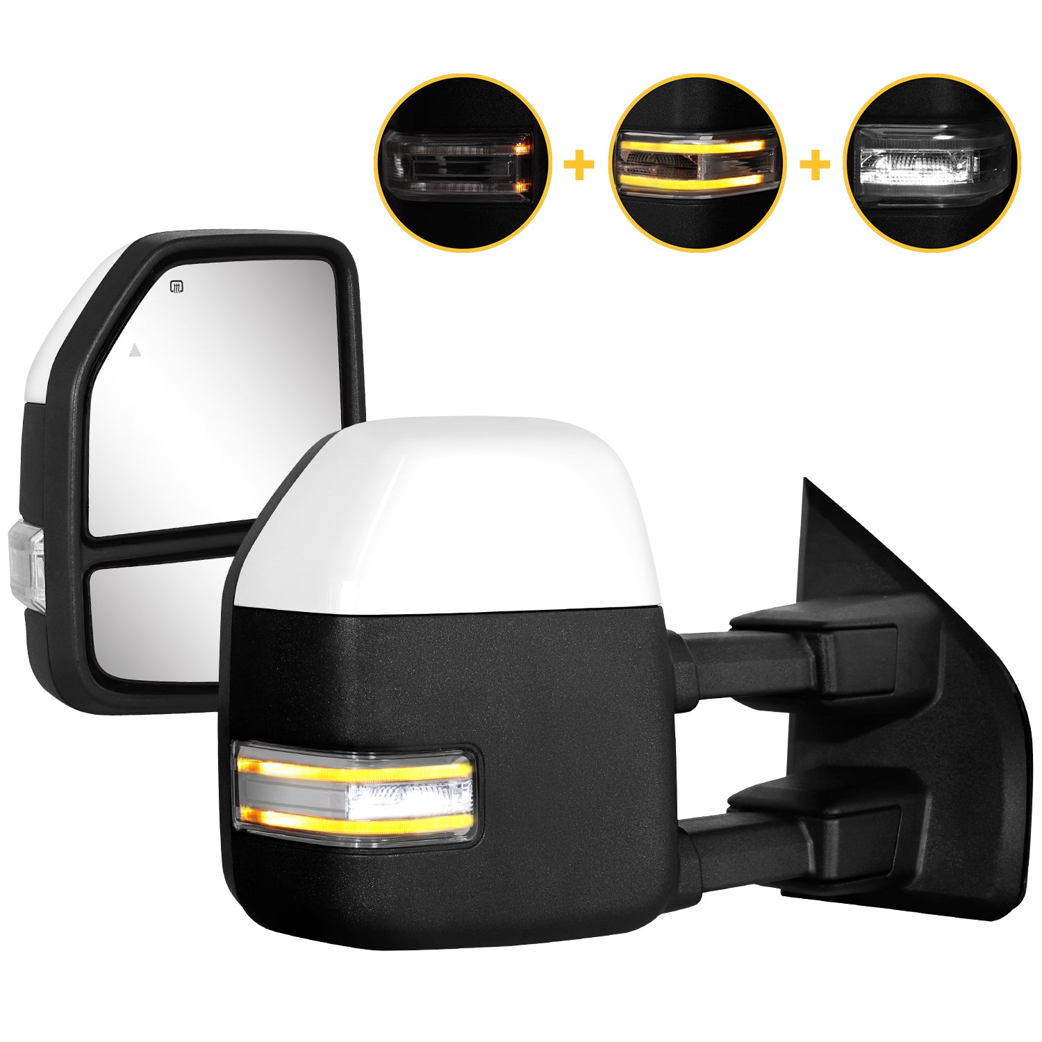 Sanooer 2021-2026 Ford F150 F250 Painted White Towing Mirror