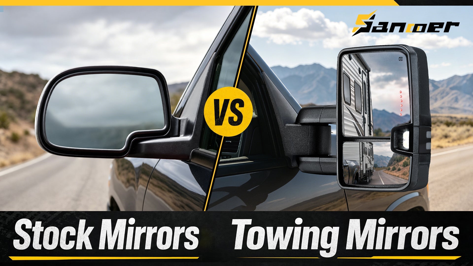 Stock Mirrors vs. Towing Mirrors: Why Your Factory Setup Isn't Safe for Big Loads