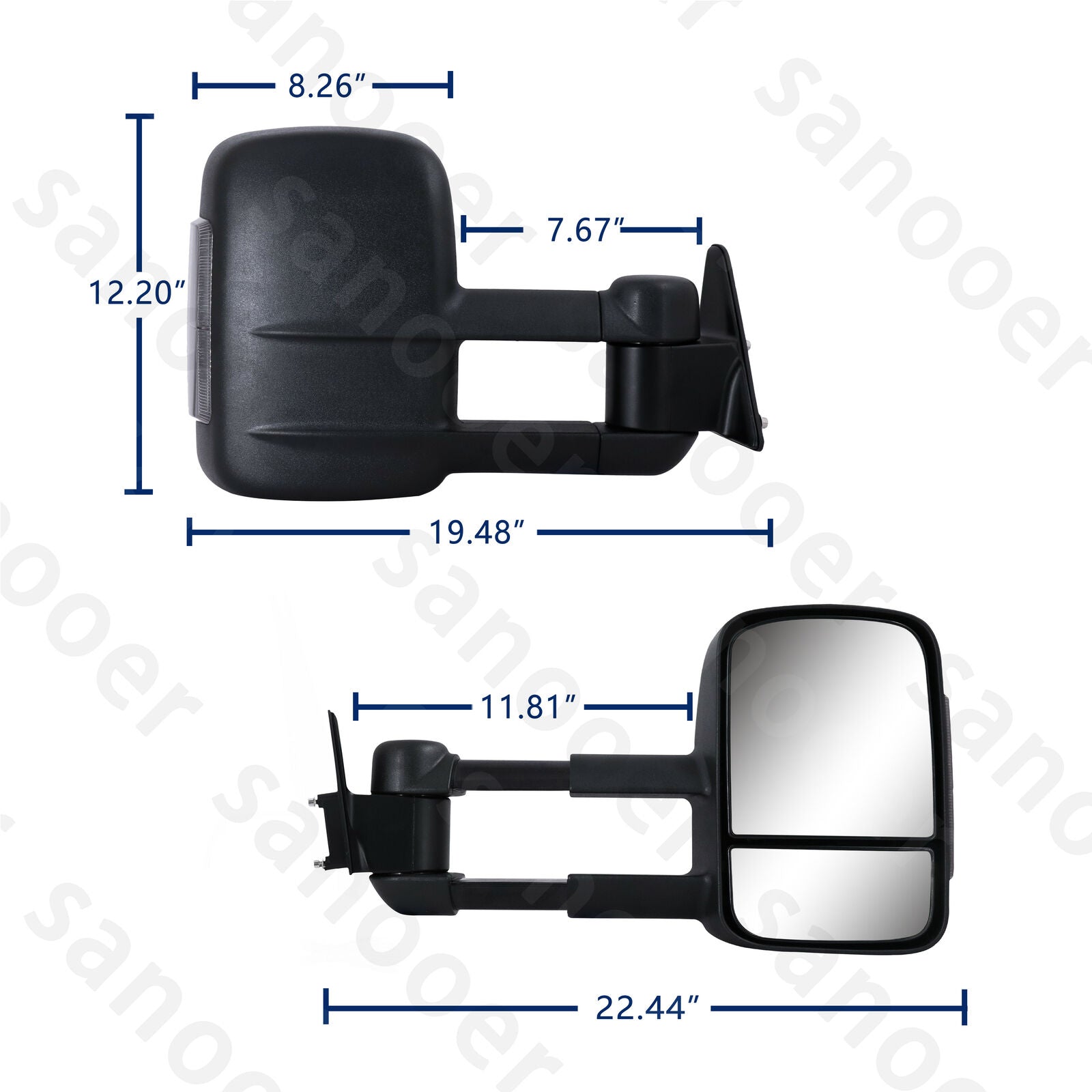 Sanooer Towing Mirrors Power Glass for 1990-1998 Toyota Land Cruiser 80 Series