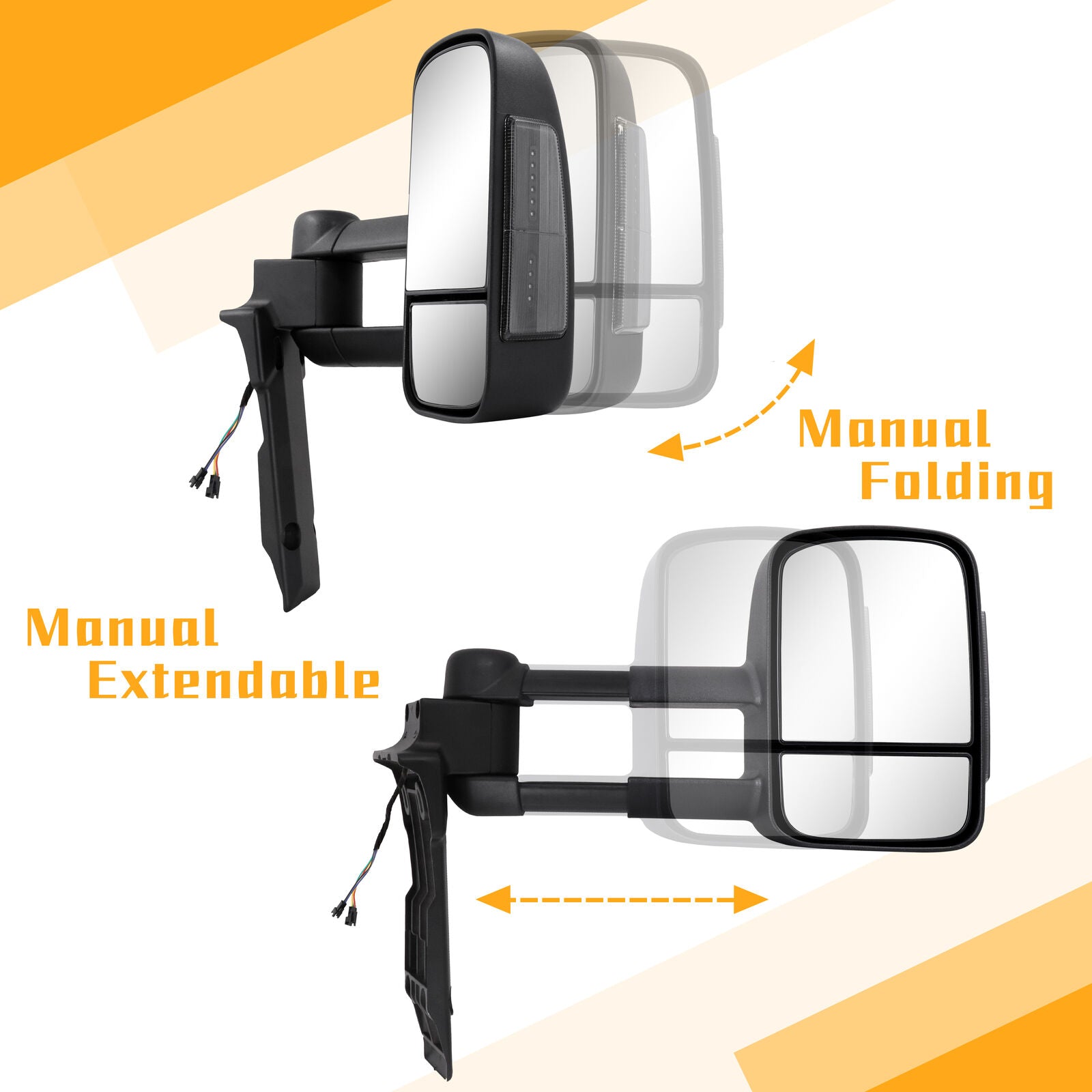 Towing Mirrors 1984-2022 LandCruiser 70-79 Series Power Glass Smoked Indicator