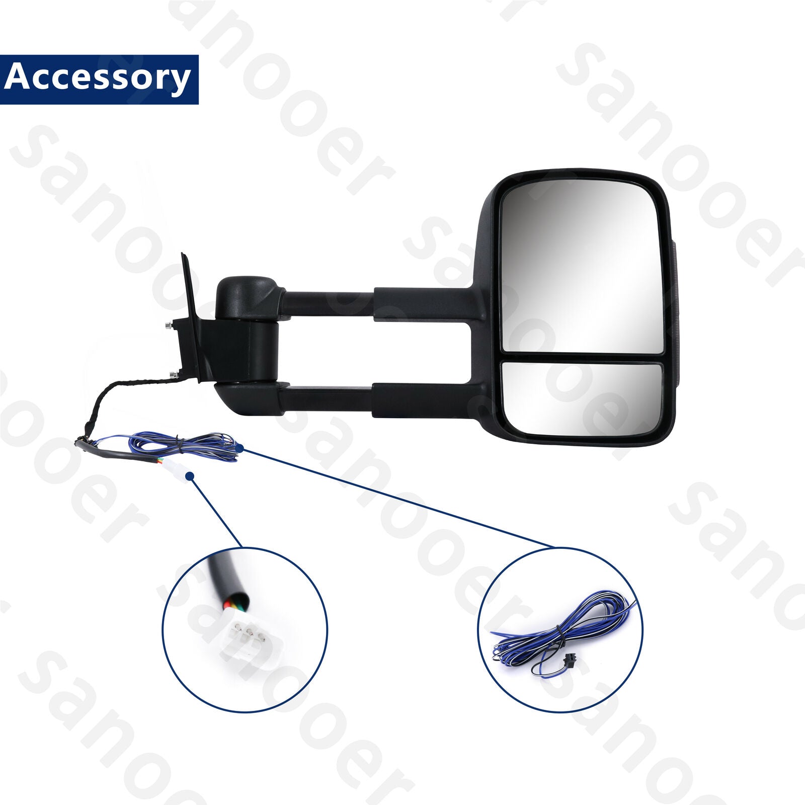 Sanooer Towing Mirrors Power Glass for 1990-1998 Toyota Land Cruiser 80 Series