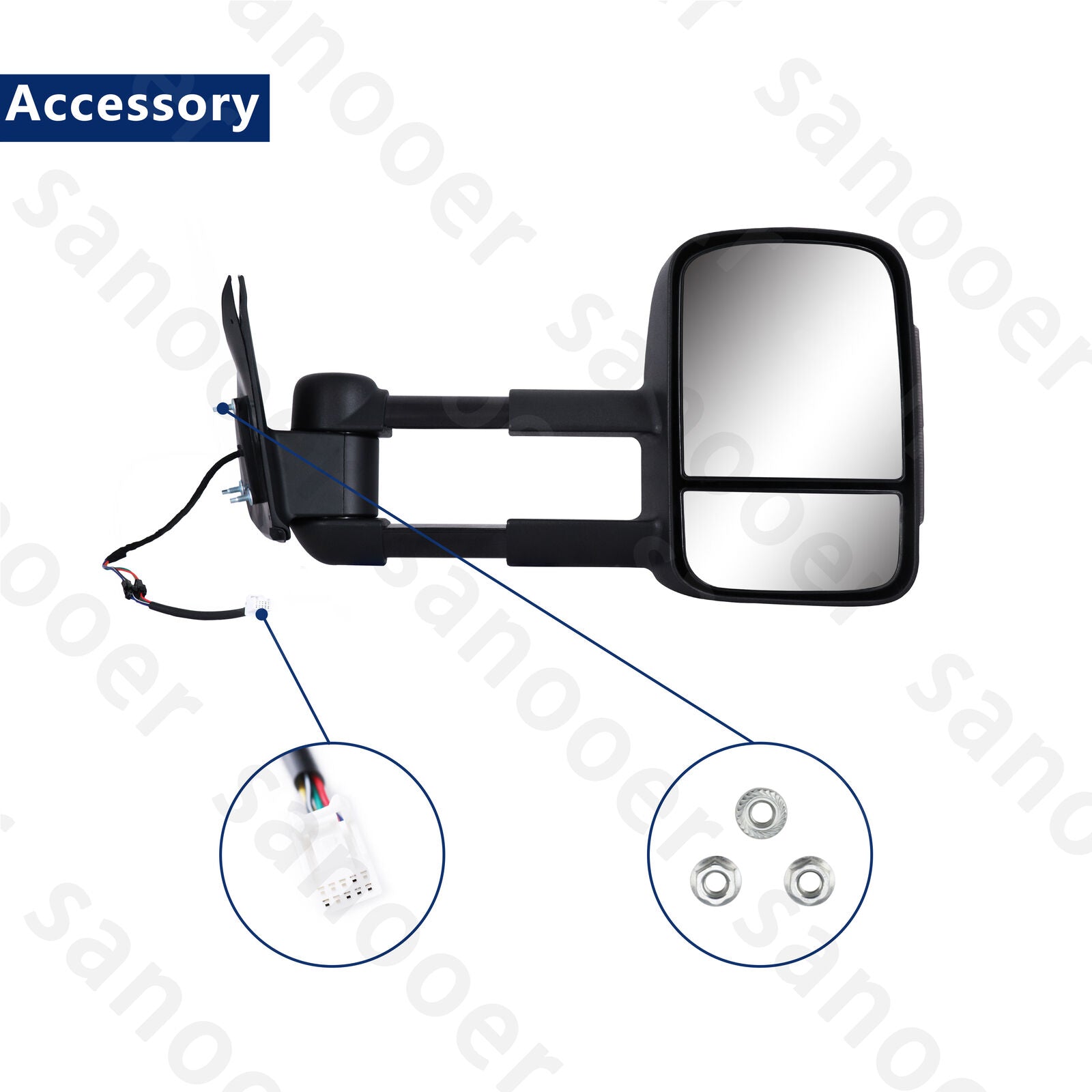 Pair Towing Mirror for 2005-2015 Toyota Hilux Extendable with Electric Indicator