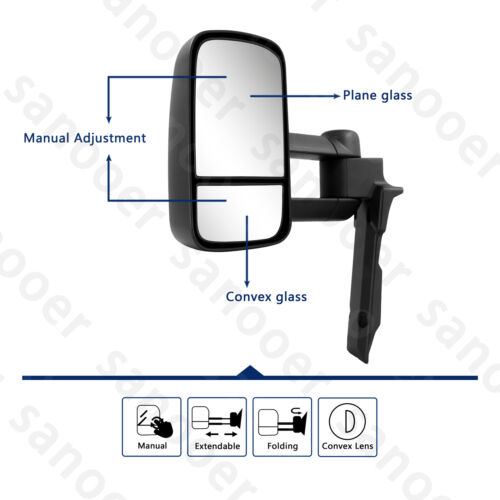 Sanooer Tow Mirrors Power Glass Smoked Indicator for 2015-2019 Mitsubishi Triton