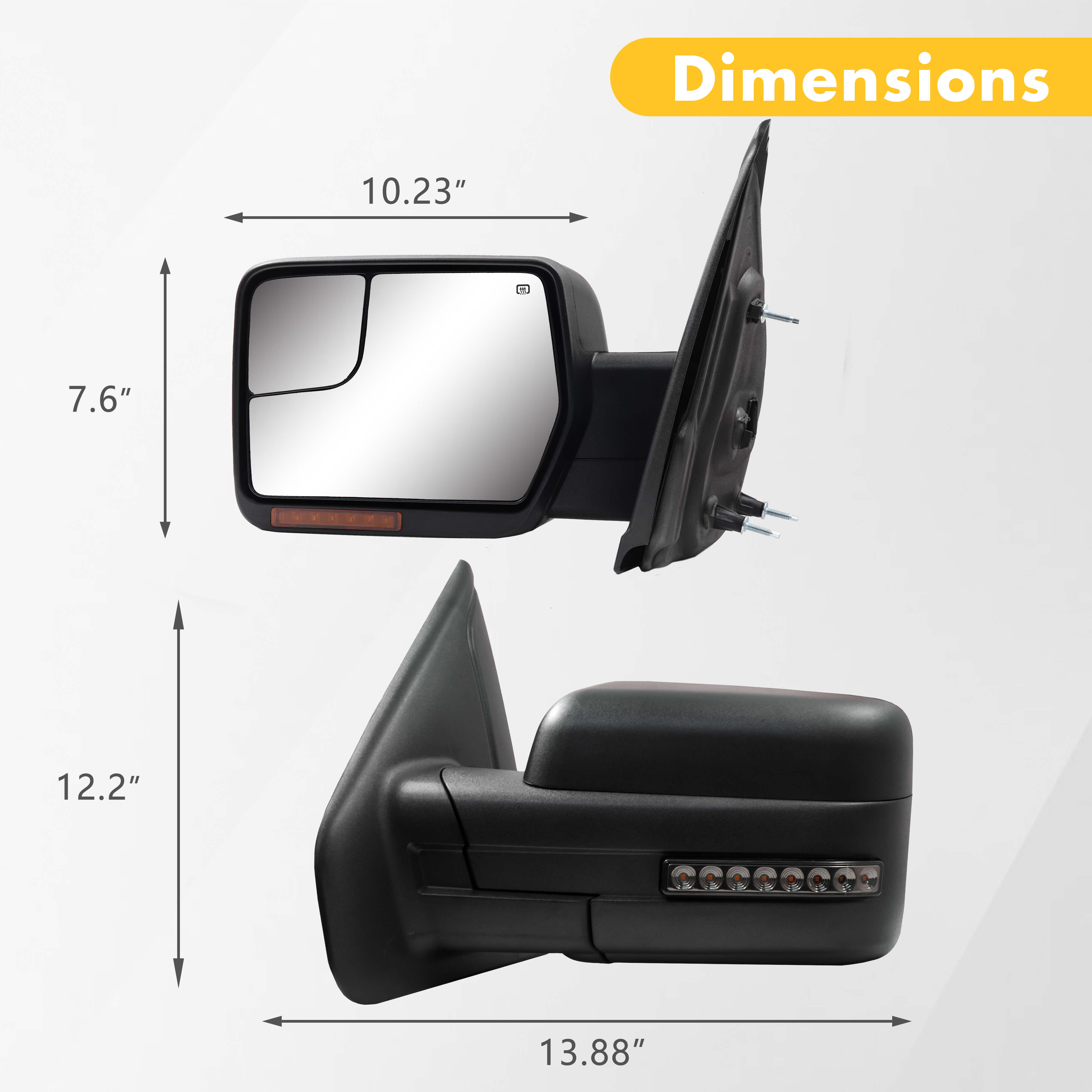 2007-2014-Ford-F150-Towing-Mirrors-with-Dynamic-Turn-Signal-Light-dimensions