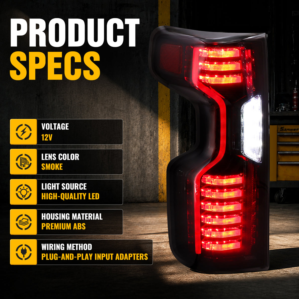 Sanooer 2019-2025 Silverado 1500 2500HD 3500HD Tail Light
