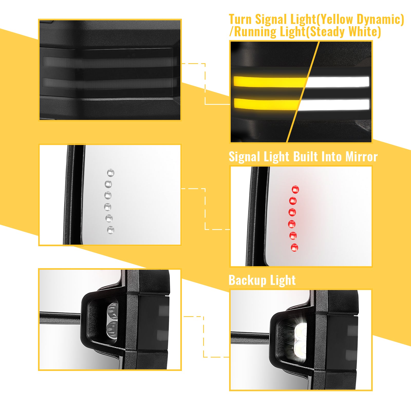Sanooer New Color Towing Mirrors for 2003-2007 Chevy Silverado GMC Sierra Yukon Cadillac Escalade etc.