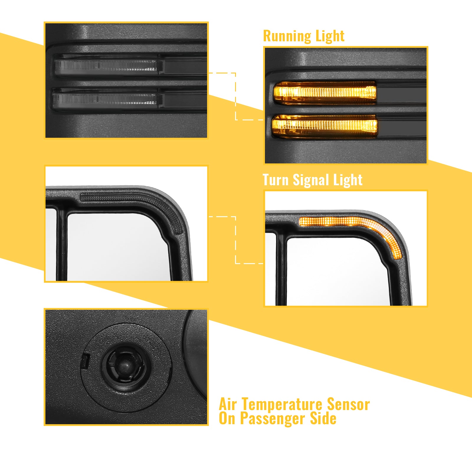Sanooer Flip-up Towing Mirrors Compatible with 2014-2018 Chevy Silverado GMC Sierra 1500, 2015-2019 Silverado Sierra 2500HD 3500HD