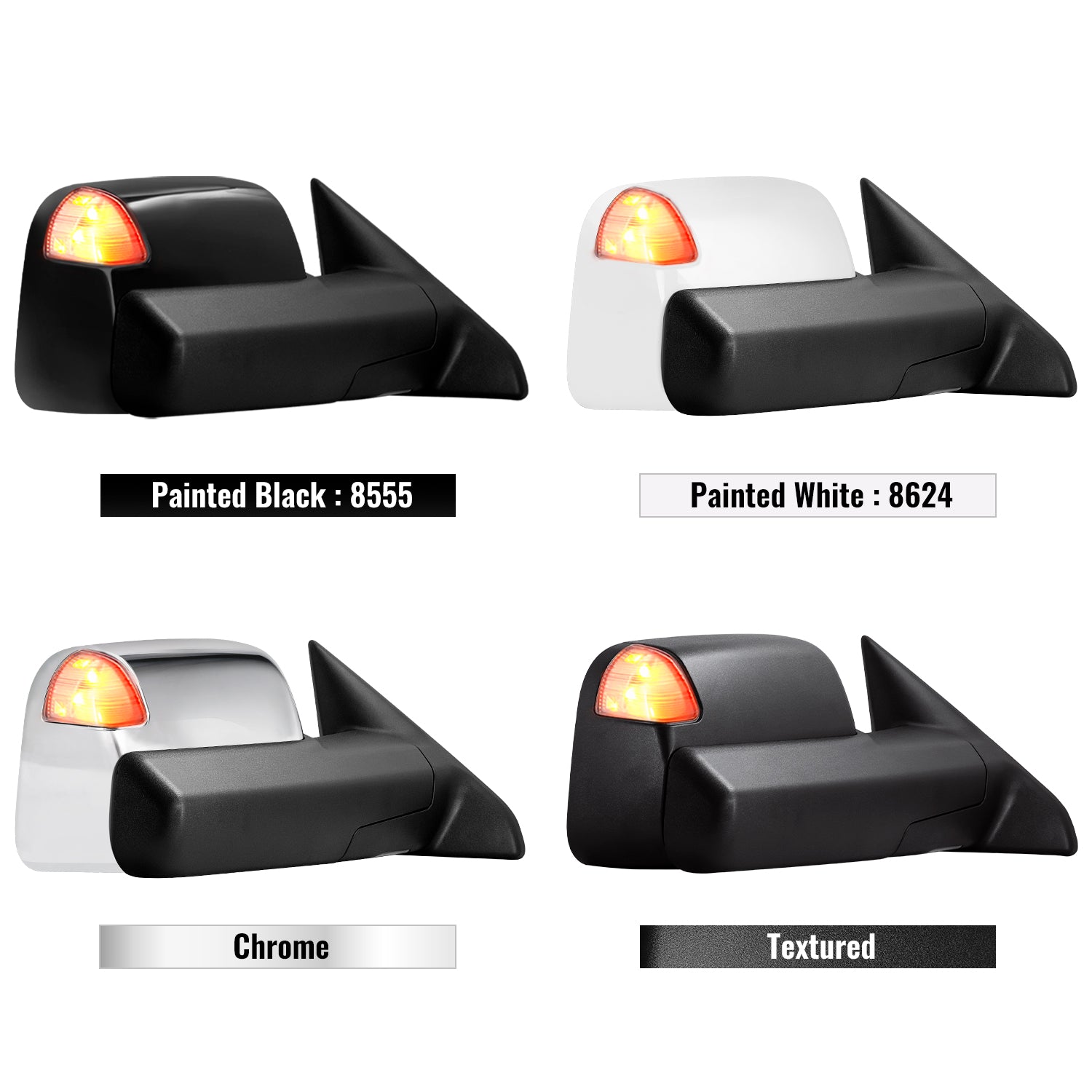 Sanooer 2009-2024 Ram 1500 2500 3500 Ram 1500 Classic Towing Mirrors-Multfunction Pair Set