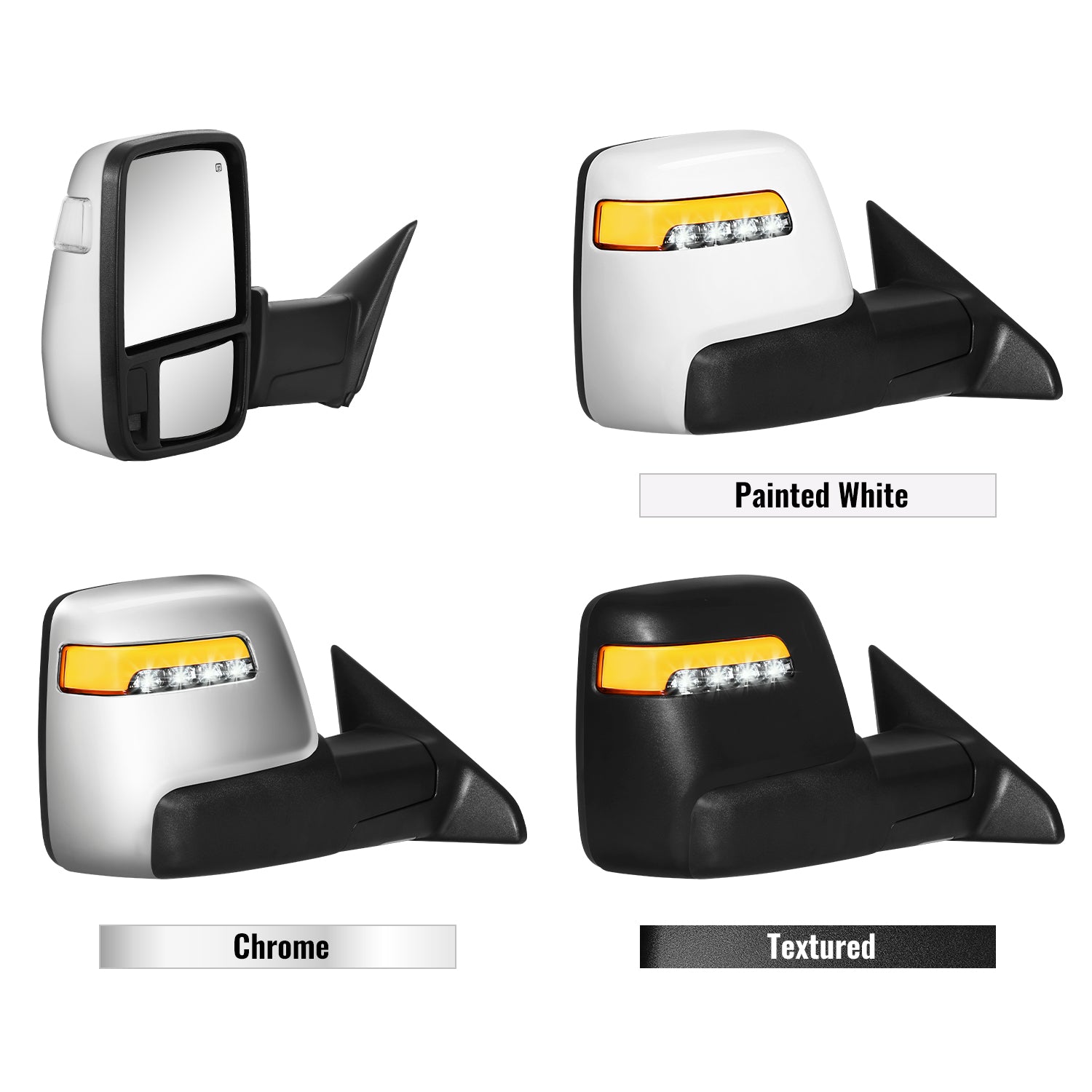 Sanooer Tow Mirrors for 2009-2018 Dodge Ram 1500 2500 3500 & 2019-2024 Ram 1500 Classic