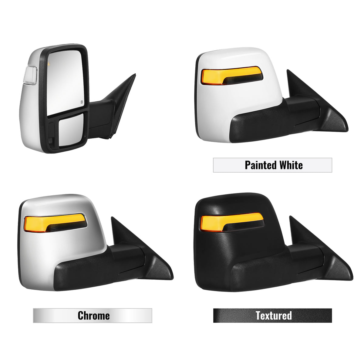 Sanooer Switchback Tow Mirrors for 2019-2022 Dodge Ram 2500 3500 - Explore Multiple Configurations