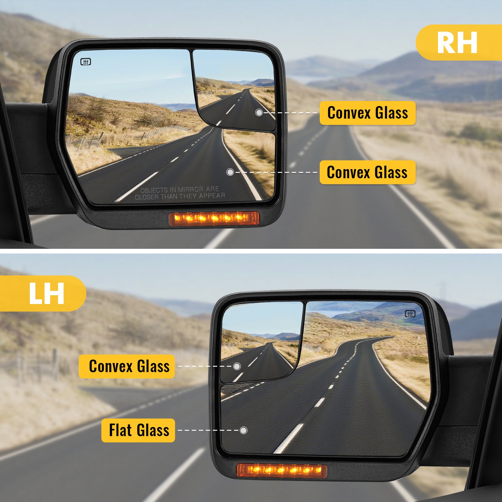 Sanooer 2004-2014 Ford F150 Pickup Truck Towing Mirror - Pair