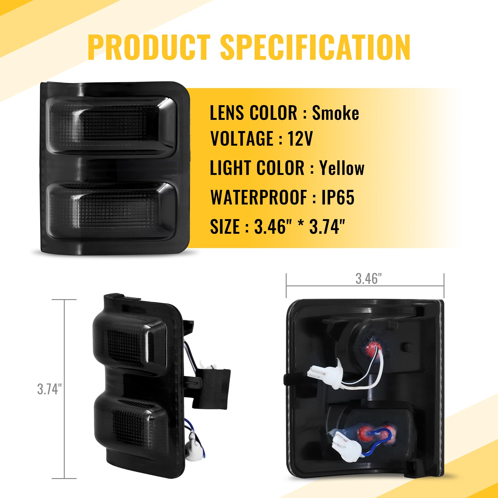 Sanooer LED Side Mirror Lens Marker Lights Turn Signal Lamp Running Light for F250 F350 F450 F550 Super Duty 2008-2016