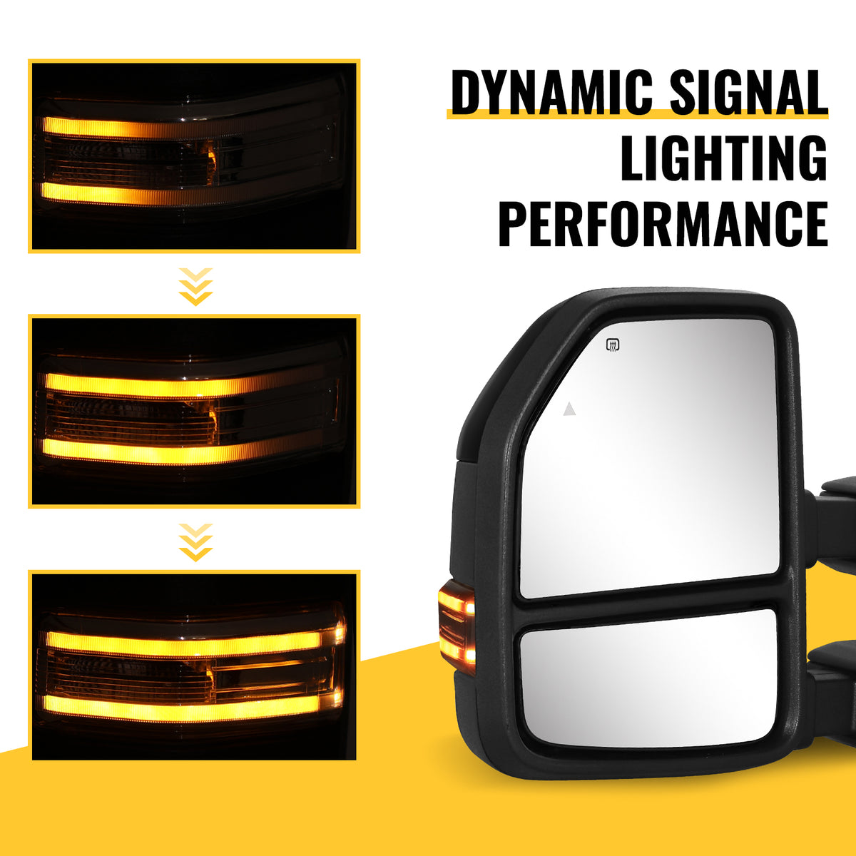 Sanooer Tow Mirrors for 2021-2026 Ford F150, 2023-2026 F250 F350 F450 - Heated Adjustable LED Signal