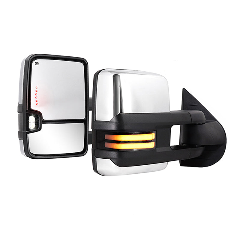 Custom Extendable Telescopic Towing Mirror for 2007 New body - 2013 Chevy Silverado GMC Sierra etc