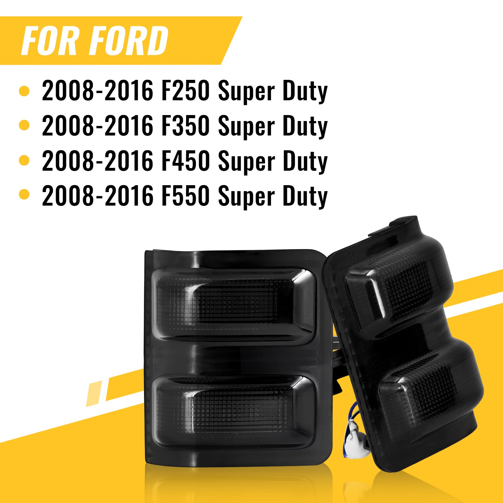 Sanooer LED Side Mirror Lens Marker Lights Turn Signal Lamp Running Light for F250 F350 F450 F550 Super Duty 2008-2016