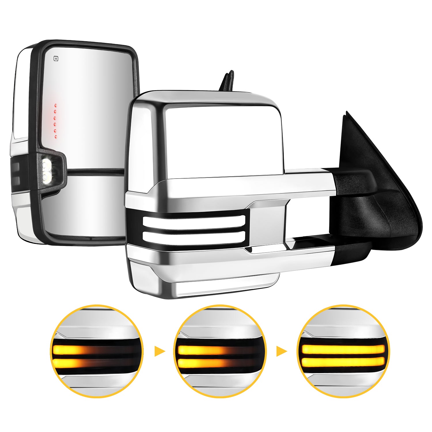 Sanooer 2003-2007 Chevy Silverado GMC Sierra Towing Mirror - Full Painted Style