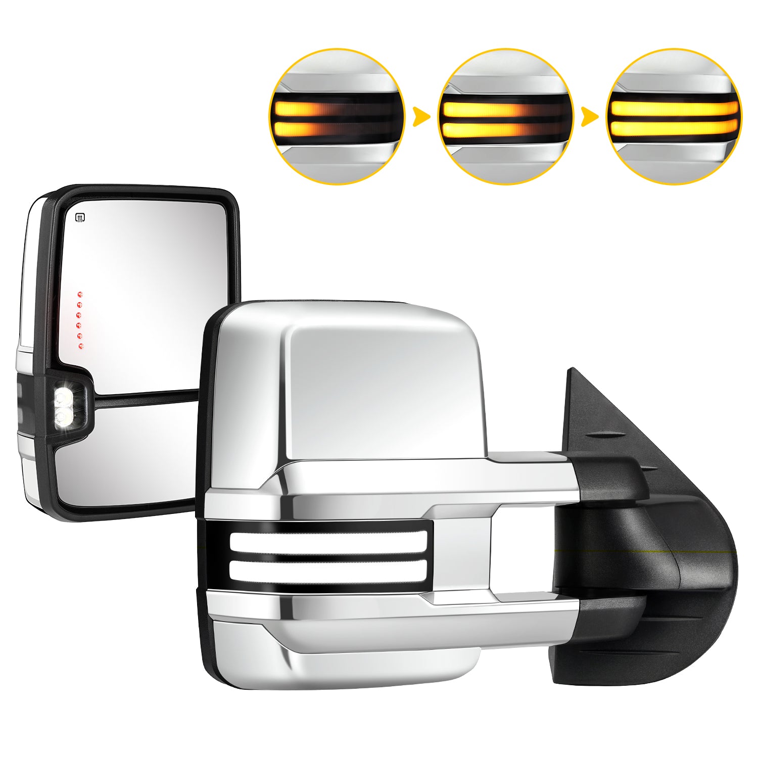 Sanooer Switchback Towing Mirrors for 2007-2014 Chevy Silverado GMC Sierra - All Painted Style