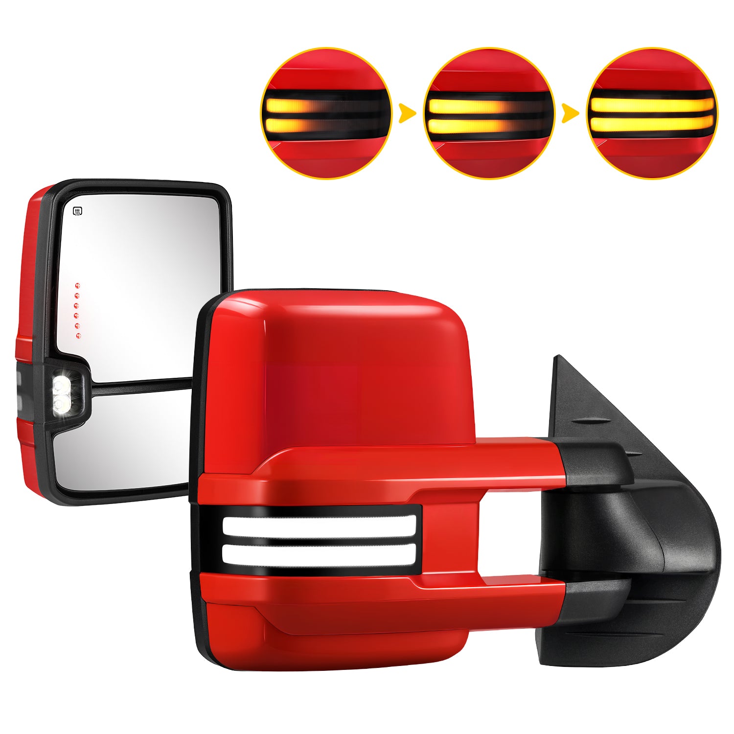 Sanooer Switchback Towing Mirrors for 2007-2014 Chevy Silverado GMC Sierra - All Painted Style