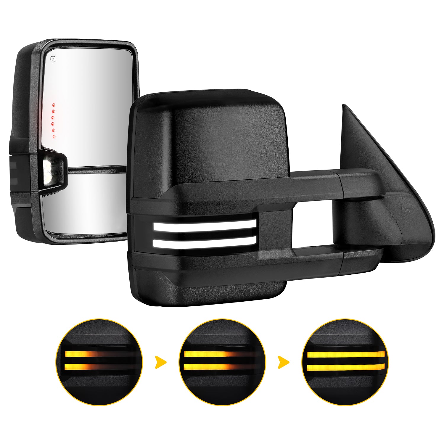 Sanooer New Color Towing Mirrors for 2003-2007 Chevy Silverado GMC Sierra Yukon Cadillac Escalade etc.
