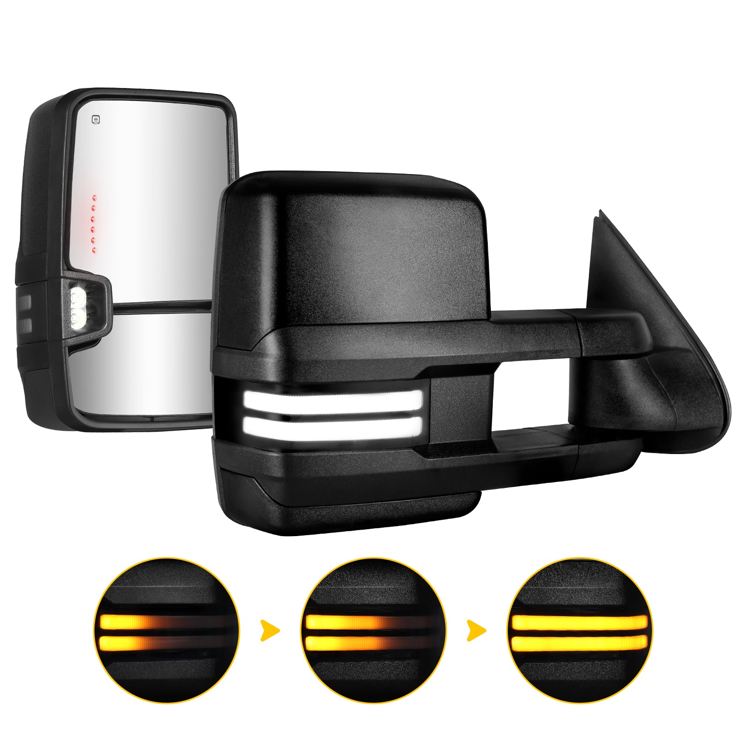 Sanooer Custom Extendable Telescopic Towing Mirror for 2003-2007 Classic Chevy Silverado GMC Sierra Yukon Cadillac Escalade etc.