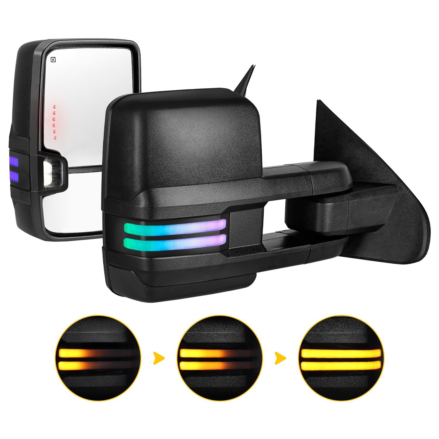 Custom Extendable Telescopic Towing Mirror for 2014 - 2019 CHEVY Silverado GMC Sierra etc.