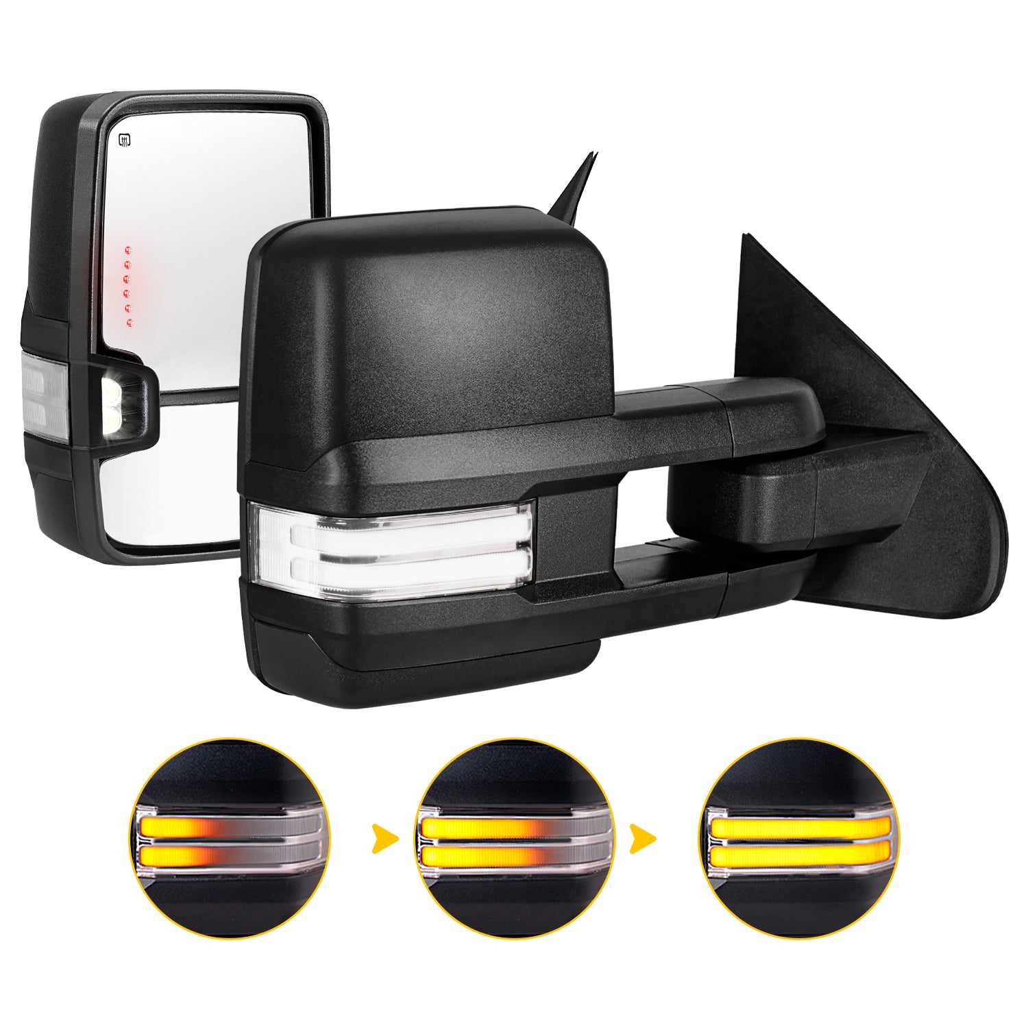 Custom Extendable Telescopic Towing Mirror for 2014 - 2019 CHEVY Silverado GMC Sierra etc.