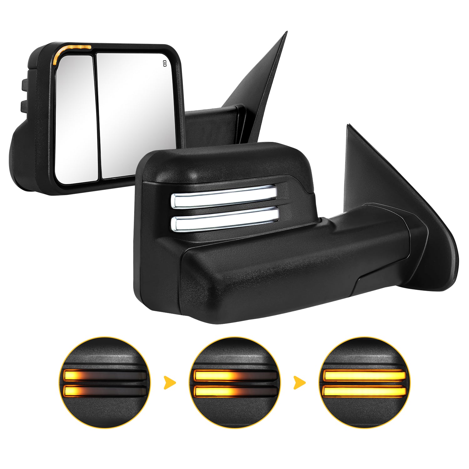Sanooer Flip-up Towing Mirrors Compatible with 2014-2018 Chevy Silverado GMC Sierra 1500, 2015-2019 Silverado Sierra 2500HD 3500HD