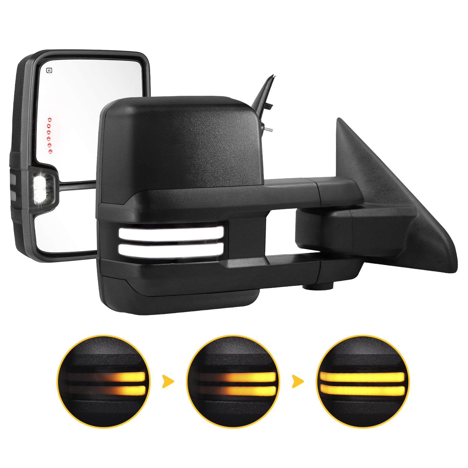 Switchback Towing Mirrors for 2009-2018 Dodge Ram 1500 2500 3500 Extendable Telescopic Multifunction Pair Set