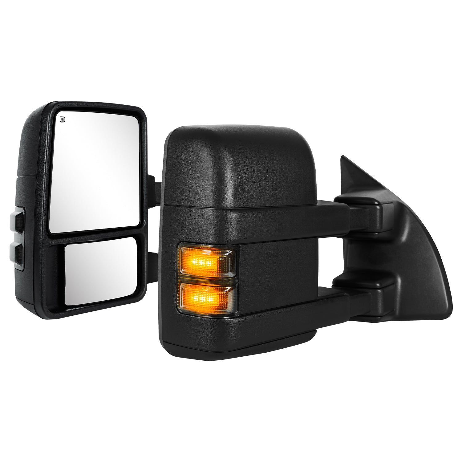 Sanooer Extendable Telescopic Towing Mirrors for F250 F350 F450 F550 Super Duty Truck 1999-2016 Smoke Lens