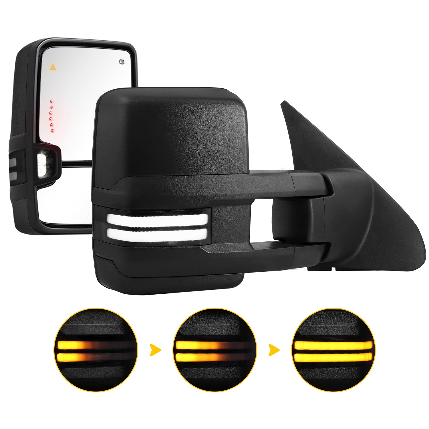 Towing Mirrors for 2007-2021 Toyota Tundra, Multifunction Pair Set