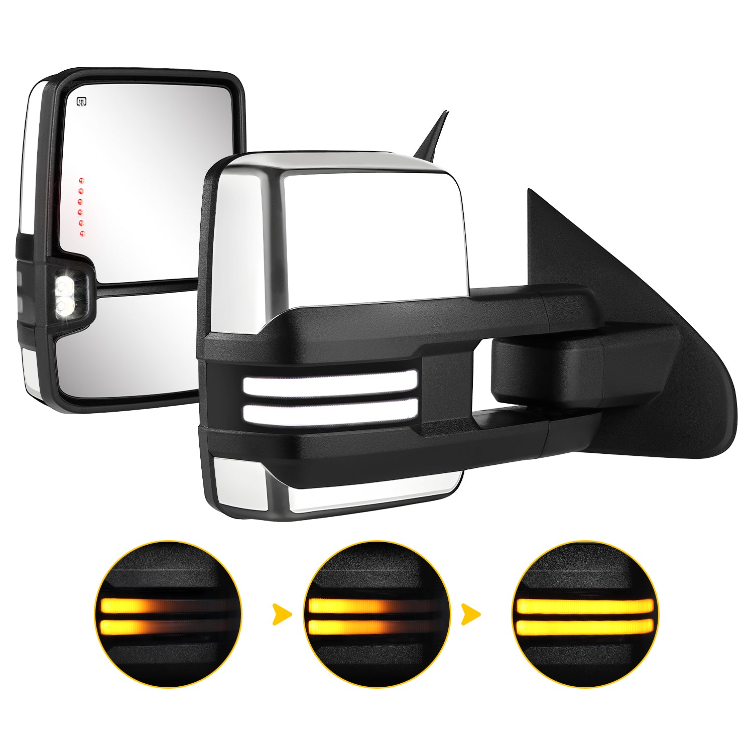 Custom Extendable Telescopic Towing Mirror for 2014 - 2019 CHEVY Silverado GMC Sierra etc.