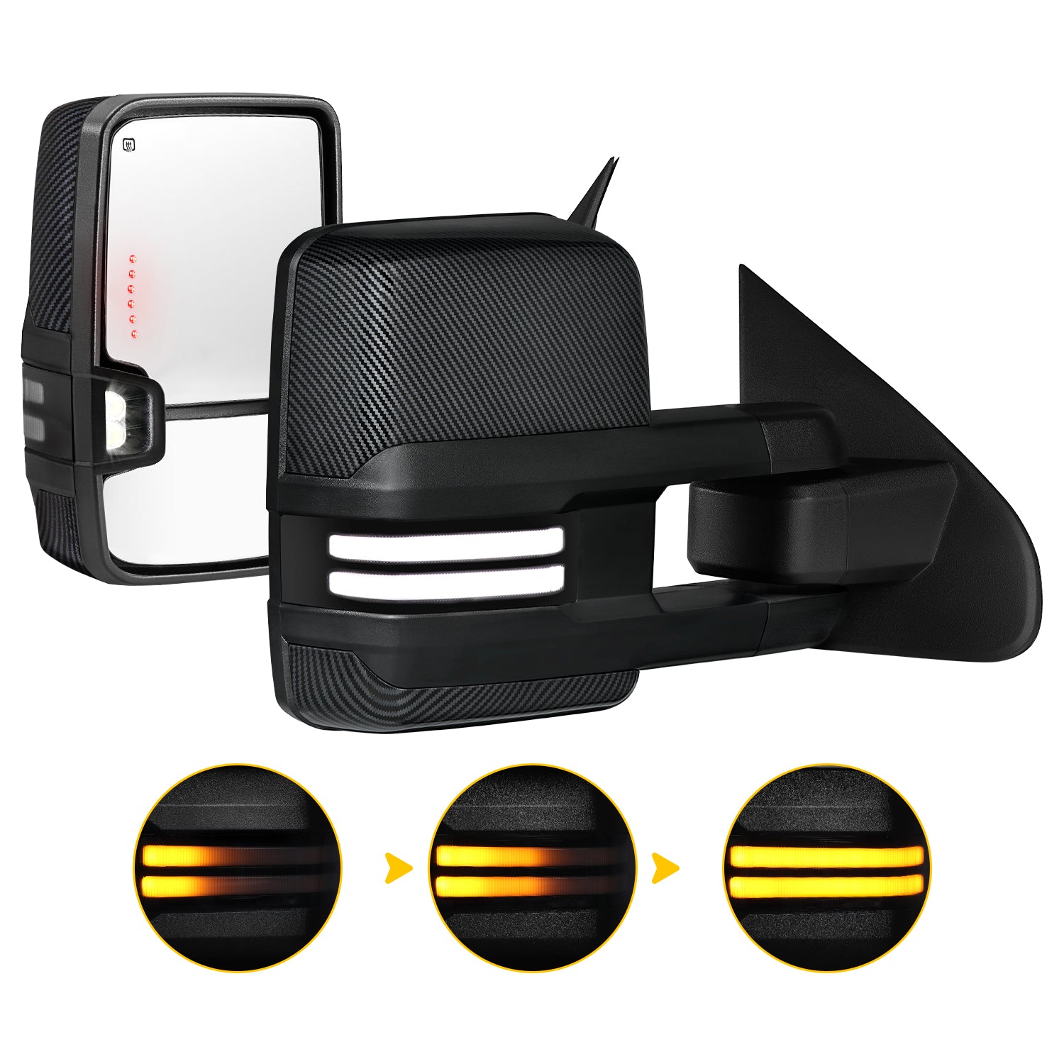 Custom Extendable Telescopic Towing Mirror for 2014 - 2019 CHEVY Silverado GMC Sierra etc.