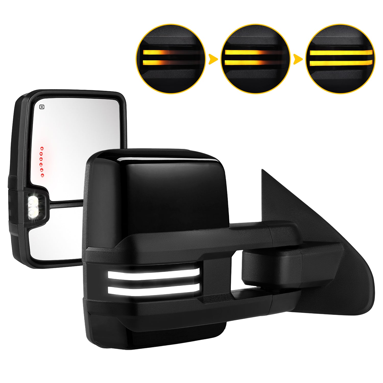 Sanooer Towing Mirrors for 2014-2019 Chevy Silverado GMC Sierra  - Painted Light