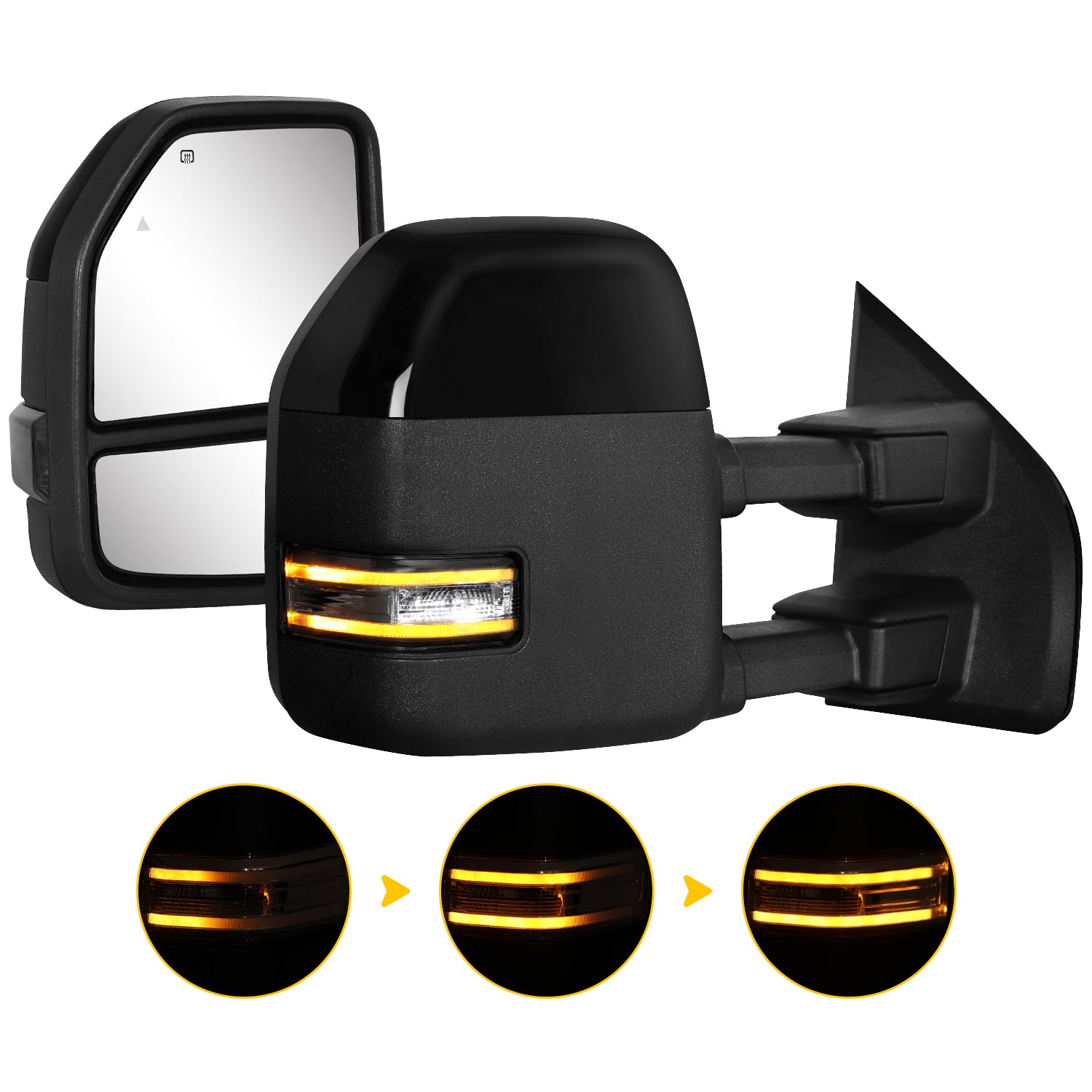Sanooer 2021-2026 Ford F150 F250 F350 F450 Towing Mirrors - Smoke Lens （Pre-sale）