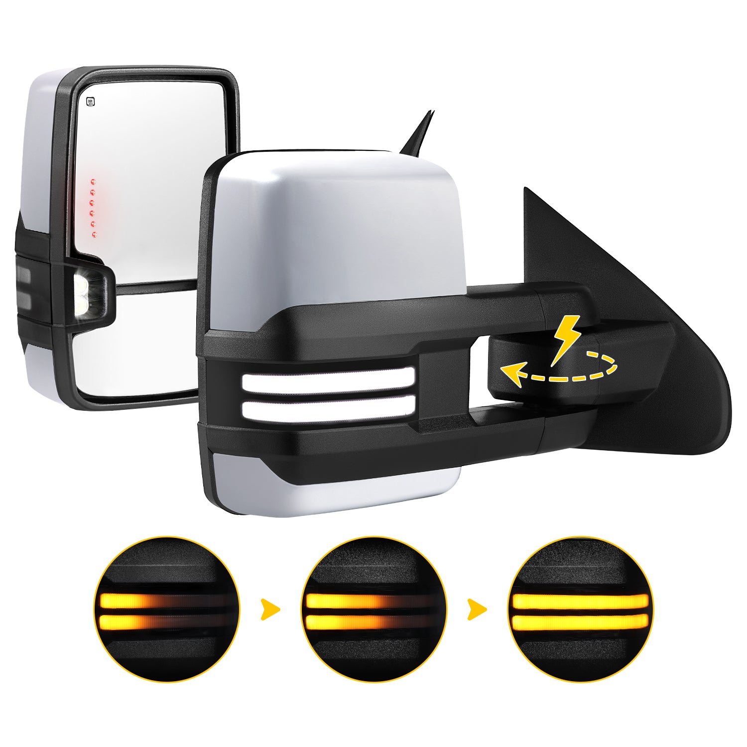Custom Extendable Telescopic Towing Mirror for 2014 - 2019 CHEVY Silverado GMC Sierra etc.