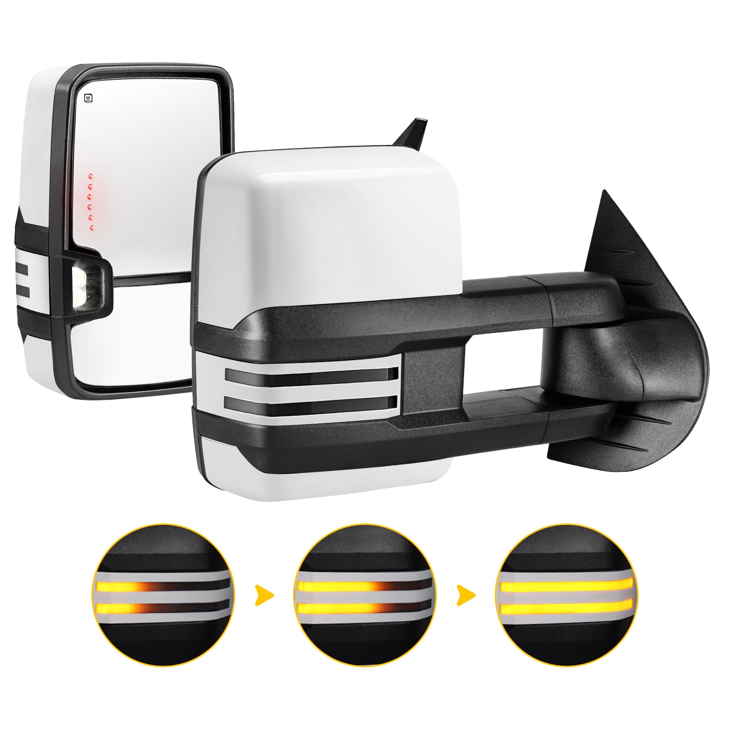 Sanooer Design Custom Extendable Telescopic Towing Mirror for 2007 New body - 2013 Chevy Silverado GMC Sierra etc