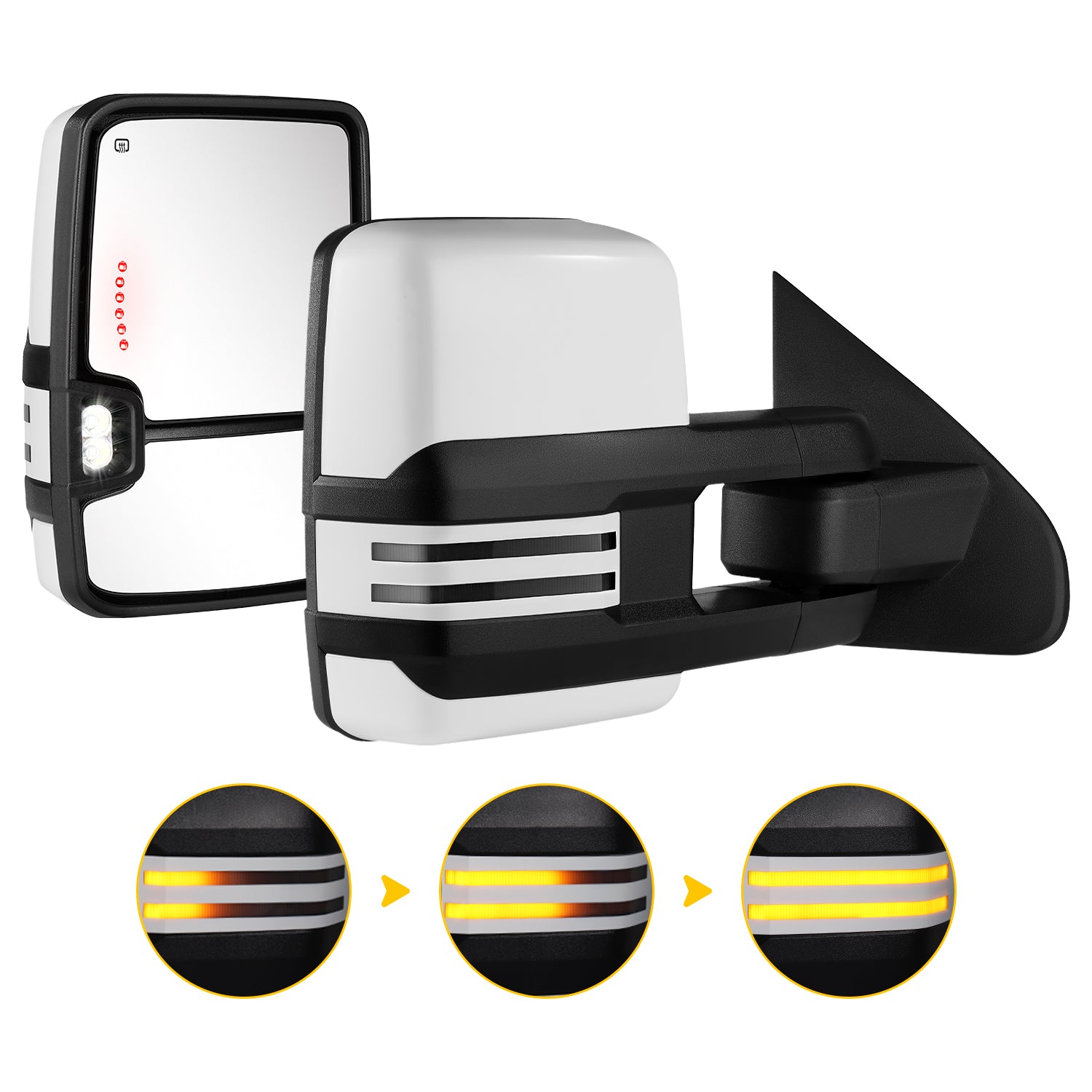 Sanooer Design Custom Extendable Telescopic Towing Mirror for 2014 - 2019 CHEVY Silverado GMC Sierra etc.